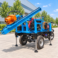 Mini foreuse de puits d’eau montée sur tricycle, machine portable diesel de forage de puits d’eau pour l’approvisionnement rural