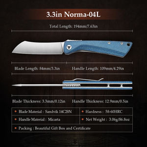 Nuovo caldo stile giapponese moderno <span class=keywords><strong>Higonokami</strong></span> 14C28N coltelli da tasca Clip coltello pieghevole con manico G10 - Product Image 3