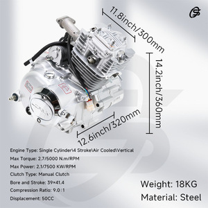 Accessoires de moto, pièces de modification et de réparation pour <span class=keywords><strong>moteur</strong></span> vertical <span class=keywords><strong>LIFAN</strong></span> <span class=keywords><strong>50cc</strong></span> argenté avec démarrage au kick - Product Image 2