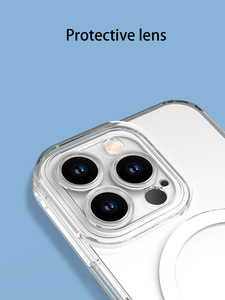 Không Dây Sạc iPhone 16 XS XR X 12 13 11 14 15 Cộng Với Pro Max Trường Hợp Điện Thoại Rõ Ràng Magnetic TPU PC Trường Hợp - Product Image 3