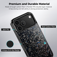 Casing Ponsel Serat Karbon Biru Merah Asli Berkualitas Tinggi, Kuat, Populer, Kompatibel Pengisian Daya Nirkabel Magnetik Mewah untuk iPhone 12 Mini