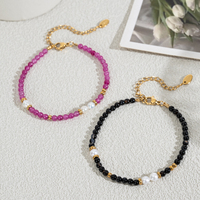 Bracelets élégants en perles de pierre naturelle multicolores et perles de culture d'eau douce style simple Bingxin, bijoux de main pour le bureau et les trajets quotidiens