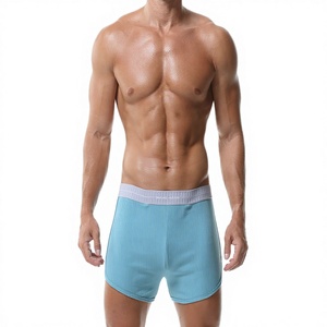 <b>Customized</b> Men's <b>Boxer</b> Shorts Detachable Inner Ribbed Spandex/Nylon Knitted Classic Design Breathable Quick Dry Branded - Product Image 4