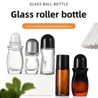 YUNMU YM-260503 Flacon roll-on en verre transparent brun pour huiles essentielles, sérigraphie, capacité 30ml/50ml, pour cosmétiques