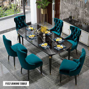 Mesa de Comedor Rectangular Moderna de Piedra Sinterizada de Acero de Lujo Nórdico Italiano, Muebles de Comedor de Mármol - Product Image 6