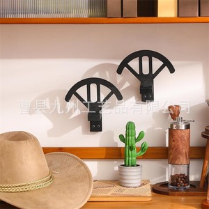 Porte-chapeaux mural en bois massif, support de présentation pour chapeaux de cowboy, rangement polyvalent et durable pour chambre et salon - Product Image 3