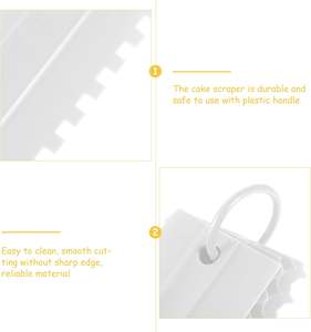 4 Pcs Set 8 Shapes Baking Diy Plastic Pastry Cream Fondant Butter Mousse Edge Side <b>Comb</b> Smoother Scraper Decoration <b>Cake</b> Tools - Product Image 4