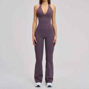 Vêtements de sport respirants, ensemble de 2 pièces pour femmes, débardeur de fitness, leggings évasés, tenue de yoga, Roupa De Academia - Product Image 5