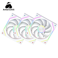 Ventilador de Refrigeración para PC AntarcChill Blanco de 120 mm, Alta Velocidad, PWM, Bajo Ruido, Rodamiento Fluido, Alto Flujo de Aire, Disipador de Calor de Plástico, Procesador OEM