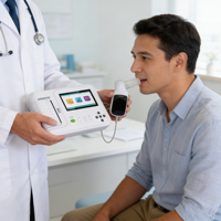 Espirómetro portátil para la prueba de función pulmonar con corrección automática BTPS y operación con pantalla táctil para chequeos de salud comunitarios
