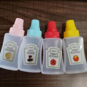 Mini Bouteille Portable Mignonne en Plastique Alimentaire pour Sauce, Bouteilles de Ketchup et Vinaigrette à Visser avec Bouchon, Boîte en Plastique - Product Image 6
