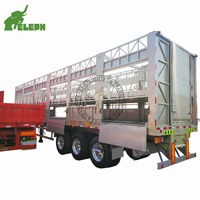 Semi-remorque à 3 essieux, 50 tonnes, à ridelles réglables multi-niveaux pour le transport de bétail et d'aliments en vrac