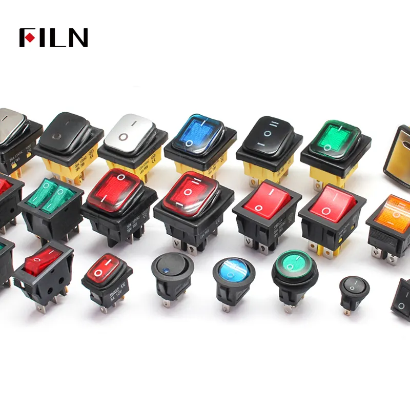 FILN 12V LED Rocker Switch T85 KCD4 Impermeable IP67 Barco Panel eléctrico Luz Durable Rocker Switches