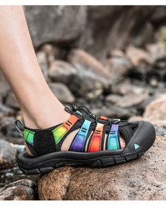 Sandales aquatiques à bout fermé pour hommes, chaussures de randonnée à plateforme épaisse, confortables, antidérapantes, pour la plage et la pêche en extérieur - Product Image 5