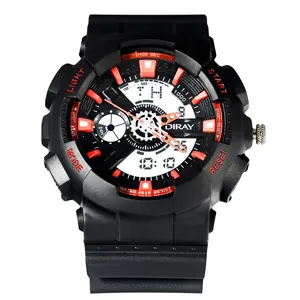 DIRAY 341AD防水运动时尚多时区运动数字发光二极管手表男钟手表