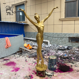 BLVE açık kamu sanat dekorasyon Modern yaşam boyutu bronz kadın dans heykeli pirinç bale kız çeşmeler - Product Image 2