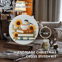 Kit de broderie personnalisé avec logo du fabricant, série Oiseaux d'hiver, guide de broderie en anglais, vente en gros