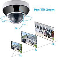 Caméra IP PTZ mini-dôme 4K 8MP pour extérieur, zoom optique motorisé 3X 2,8-8 mm, détection de mouvement IA, audio bidirectionnel et vision nocturne IR