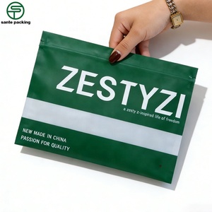 Eco-Friendly Resealable GRS CPE Zipper <b>Bag</b> Frosted Matte Zip Lock Clothing <b>Bag</b> Gravure Printed PBAT T-shirt <b>Packaging</b> <b>Bag</b> - Product Image 1