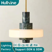 Luminaire LED Hullxine Nordic Light Luxury en marbre naturel pour villa, hôtel, restaurant avec télécommande