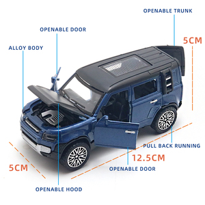 รถโมเดลโลหะผสมแบบดึงถอยหลัง รุ่นโรเวอร์ ดีเฟนเดอร์ ยี่ห้อ <span class=keywords><strong>YZ</strong></span> MODEL ขนาด 1/36 ประตูเปิดได้ สำหรับเด็กอายุ 3 ปีขึ้นไป  ขั้นต่ำในการสั่งซื้อน้อย - Product Image 2