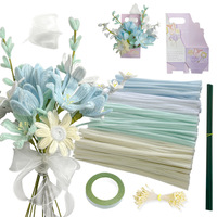 Kits de fleurs artificielles faits main en gros, matériaux DIY pour bouquets de fleurs en fil de fer, vente en gros