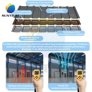 Belles tuiles isolées thermiquement élégantes pour la construction pour la <span class=keywords><strong>tuile</strong></span> de toit en aluminium de <span class=keywords><strong>panneau</strong></span> de toit bonne pour des entrepôts de matériaux de construction - Product Image 3