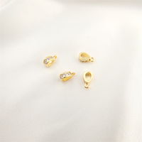 Fermoir de bijoux en laiton plaqué or 18 carats, forme graines de melon rondes, accessoires de bijouterie DIY, pendentif zircon pour chaîne de taille
