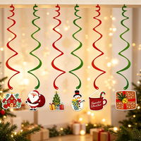 EASTTERN Ensemble de décorations de fête sur le thème de Noël : Guirlande de lettres, Décoration de gâteau et Centre de table en nid d'abeille, Décoration spirale suspendue