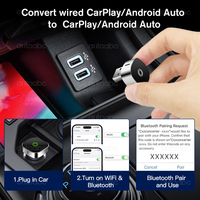 Adaptateur universel Autoabc CarPlay & Android Auto avec Bluetooth, adaptateur filaire vers sans fil, USB Plug-n-Play 2 en 1