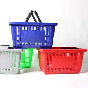 Chaoyu kırmızı mavi yeşil plastik malzeme süpermarket alışveriş sepeti yeni çin bakkal mağaza katlanır tasarım el sepeti