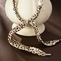 Collier en alliage rétro pour femme TANGPEI avec foulard en soie imprimé léopard, bijoux de mode