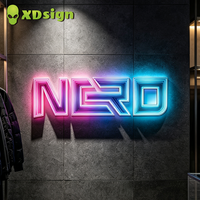 Lettres en relief 3D personnalisées XDSign Abyss Sign, lettres en acrylique semi-transparentes, éclairage LED, décoration imperméable IPx7