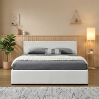 Willsoon Modernes Kingsize-Bett mit Stauraum, Weichem Holz-Ottoman, Gasdruckfeder, Leder- oder Samtbezug, Aktionsangebot für Wohnmöbel