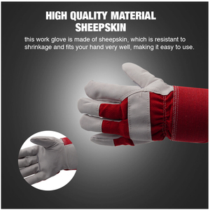 Guantes de Trabajo de Cuero Vacuno para Hombre, Antideslizantes, Personalizables para Uso Industrial y de Almacén - Product Image 3