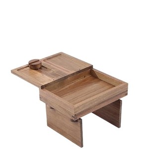 Plateau d'accoudoir de canapé en bois, porte-gobelet pour canapé de salon, porte-gobelet pour boissons, support pour téléphone portable et collations avec tiroirs, solide - Product Image 4