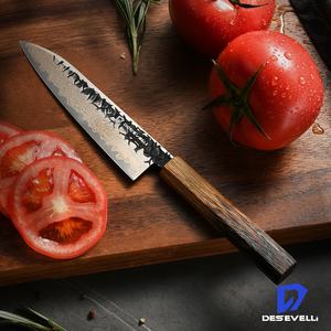 Couteau de chef en cuivre damas Vg 10 couteau de cuisine japonais en acier manche en bois de chêne carbonisé - Product Image 3