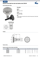 Vis à molette moletée en acier inoxydable KIPP K0140 DIN464, finition brillante, réglage rapide sans outil