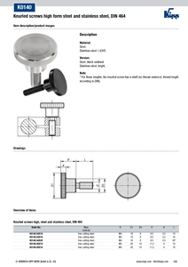 K0140 KIPP Stainless Steel Knurled Thumb Screw DIN464 Bright Finish Tool Free <b>Quick</b> <b>Clamping</b> Adjustment Screw - Product Image 5