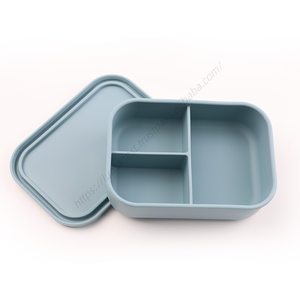 Wholesale Oem Custom Eco Friendly Reusable Easy Clean Snack Food Storage Container <b>Bento</b> <b>Box</b> Silicone <b>Lunch</b> With Lid for <b>Kids</b> - Product Image 3