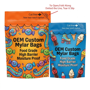 Sachet Mylar hermétique avec fermeture éclair à sécurité enfant, emballage composite pour biscuits 28g, impression personnalisée pour la vente au détail des petites entreprises - Product Image 1