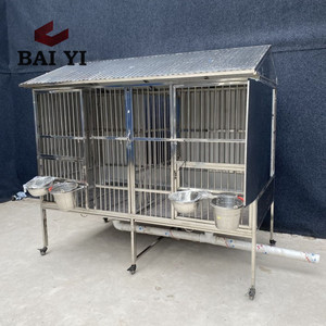 Modulaire luxe massief roestvrijstalen hondenkennel op maat gemaakte extra sterke grote hondenbench leverancier - Product Image 1