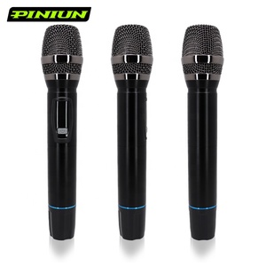 PINIUN Microphone <span class=keywords><strong>HF</strong></span>-U401 <span class=keywords><strong>sans</strong></span> <span class=keywords><strong>fil</strong></span> Microphone professionnel 4 canaux Microphone karaoké scène Performance Microphone chantant portable - Product Image 5