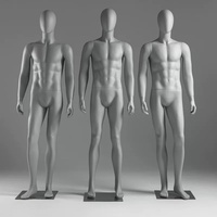 Mannequin masculin sans visage en fibre de verre, finition mate, tête abstraite, corps entier, pour vitrine de magasin de vêtements pour hommes