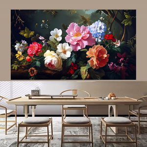Impression vintage prête à accrocher, art mural floral de <span class=keywords><strong>pivoine</strong></span> multicolore vibrant, <span class=keywords><strong>toile</strong></span> murale, affiche, peinture pour salon, chambre à coucher - Product Image 3