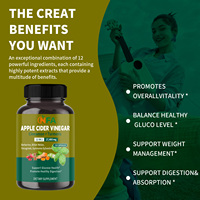 Cápsulas de Vinagre de Sidra de Manzana Herbal Natural con Canela que Ayudan a Equilibrar el Nivel de Glucosa Saludable y a Controlar el Peso