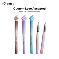 Stylo plume YIREN mignon, stylo animal de dessin animé 3D, ensemble d'écriture Kawaii 0,38 mm pour étudiants, filles, garçons, enfants, fournitures de bureau et scolaires