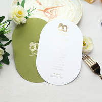 Tarjeta de Menú de Papel de Terciopelo Verde con Impresión de Lámina Dorada Personalizada, Tarjeta de Menú para Mesa de Cena o Fiesta