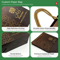 Sac en papier personnalisé avec logo imprimé, sac de luxe pour bijoux avec poignée en corde de coton, vente en gros pour emballage cadeau de bijoux et vente au détail