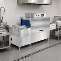 Lave-vaisselle commercial à convoyeur, lave-vaisselle à convoyeur en acier inoxydable 304, 3000 plats par heure pour cantine